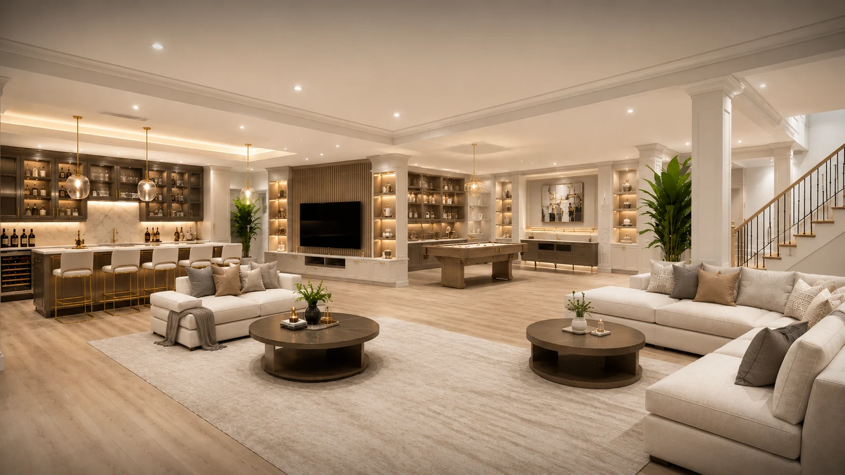 Finished basement living space